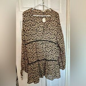 Oddy Leopard Print Long Sleeve Top 2X / 3X NWT!